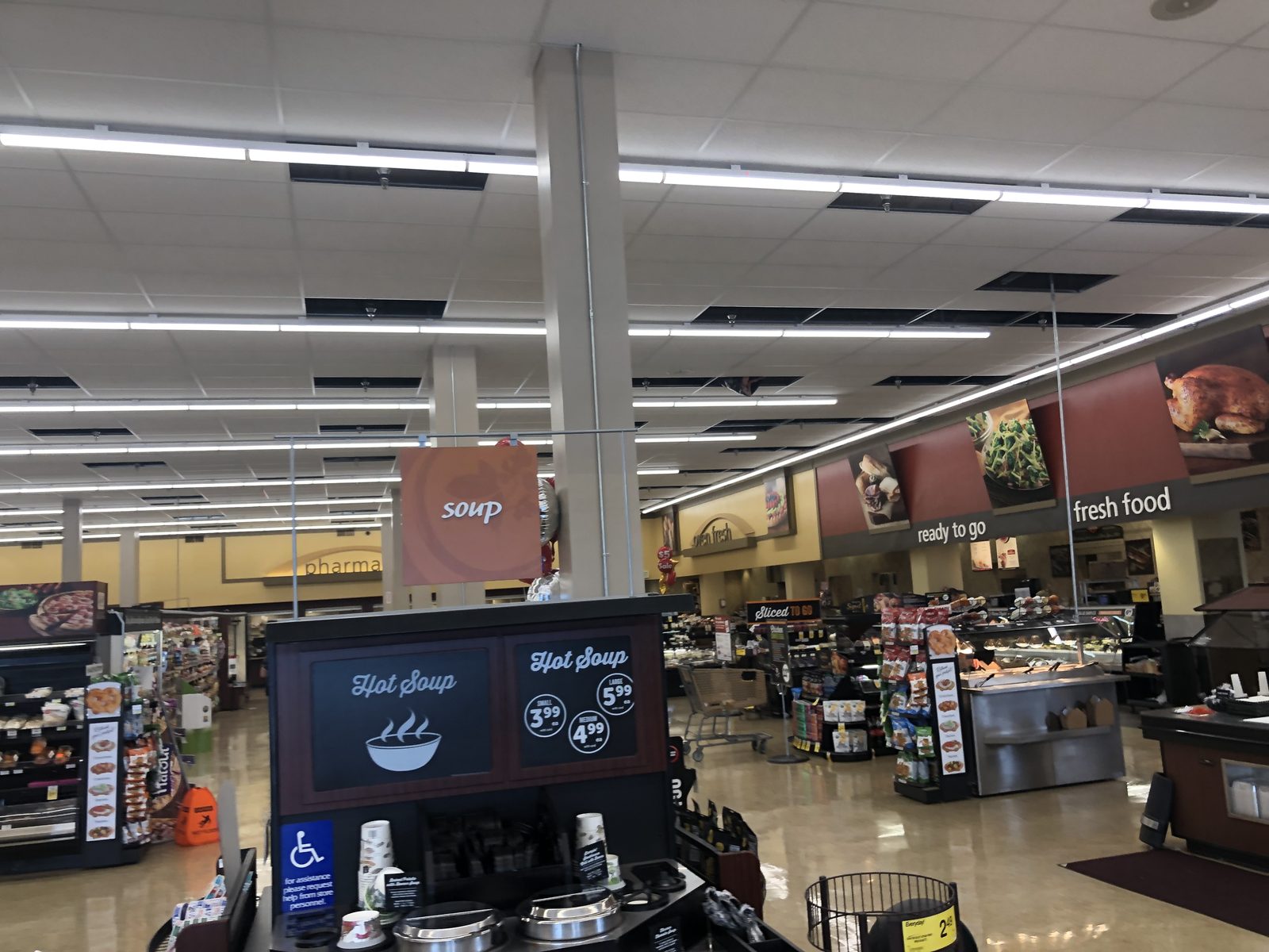 Restored ceiling and reopened Safeway store