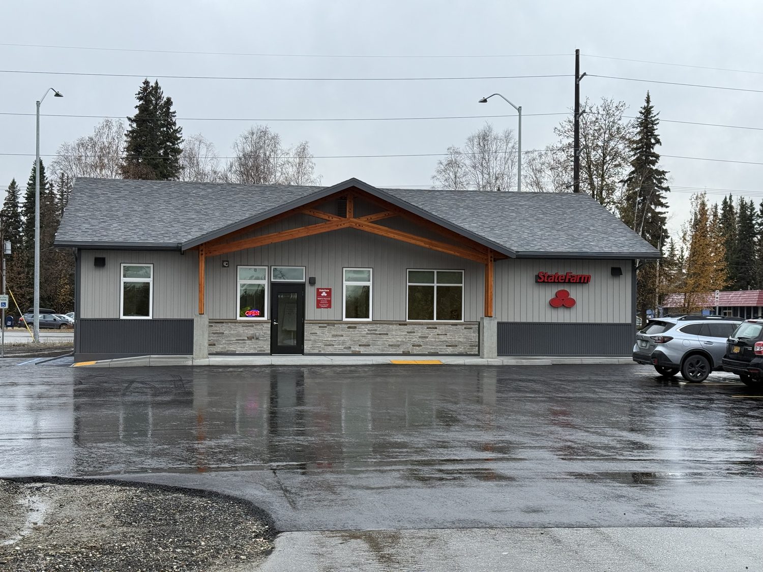 Finished Matt Raymond State Farm office building in Fairbanks, Alaska