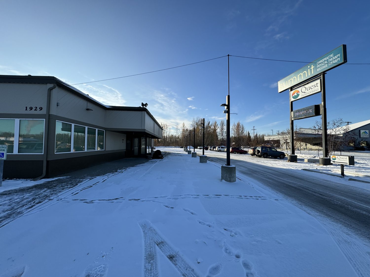 Summit Chiropractic exterior, a former Denny's converted to a clinic in Fairbanks